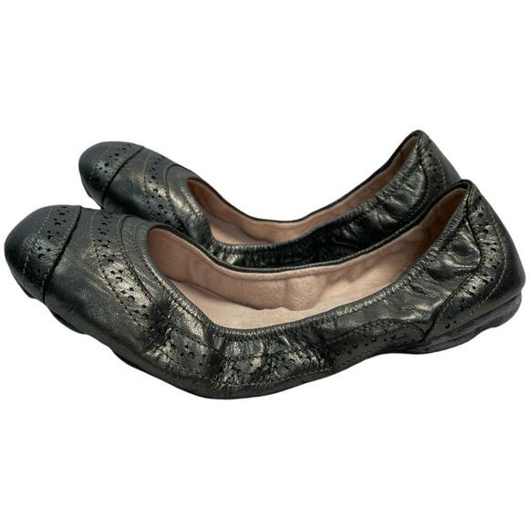 Bloch Gray Metallic Leather Ballet Flats Women's Size 37/6 - Picture 1 of 9